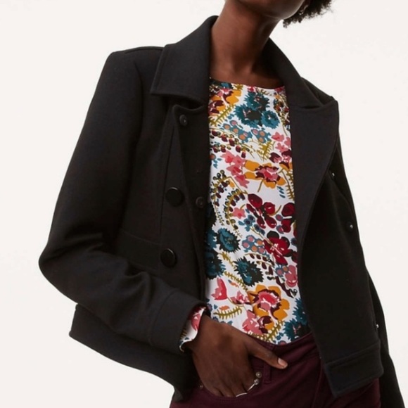 LOFT • Black Pea Coat - Picture 16 of 17